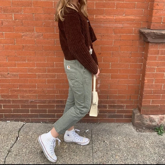 Brown Vintage Button Up Sweater Cardigan Large Pinterest Sweater - Picture 8 of 9